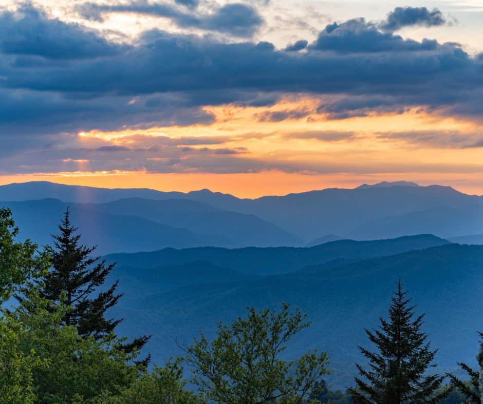 view of the blue ridge mountains