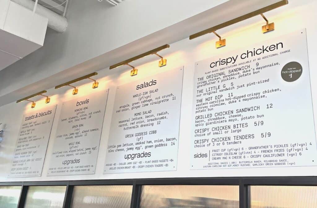 Milkbread Restaurant in Davidson NC Regular Menu