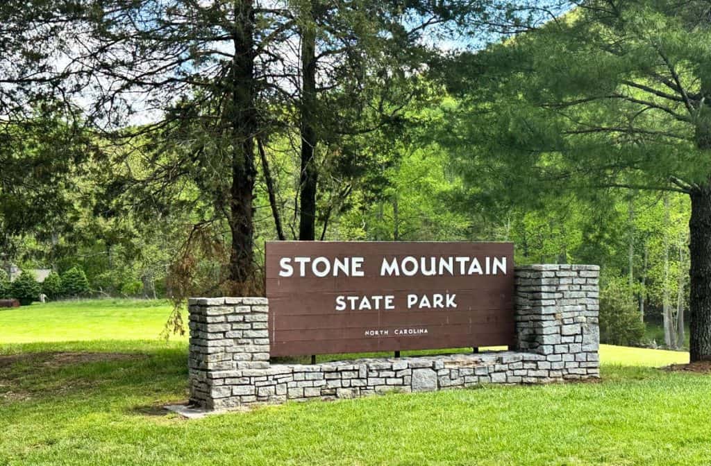 Stone Mountain State Park Sign at entrance