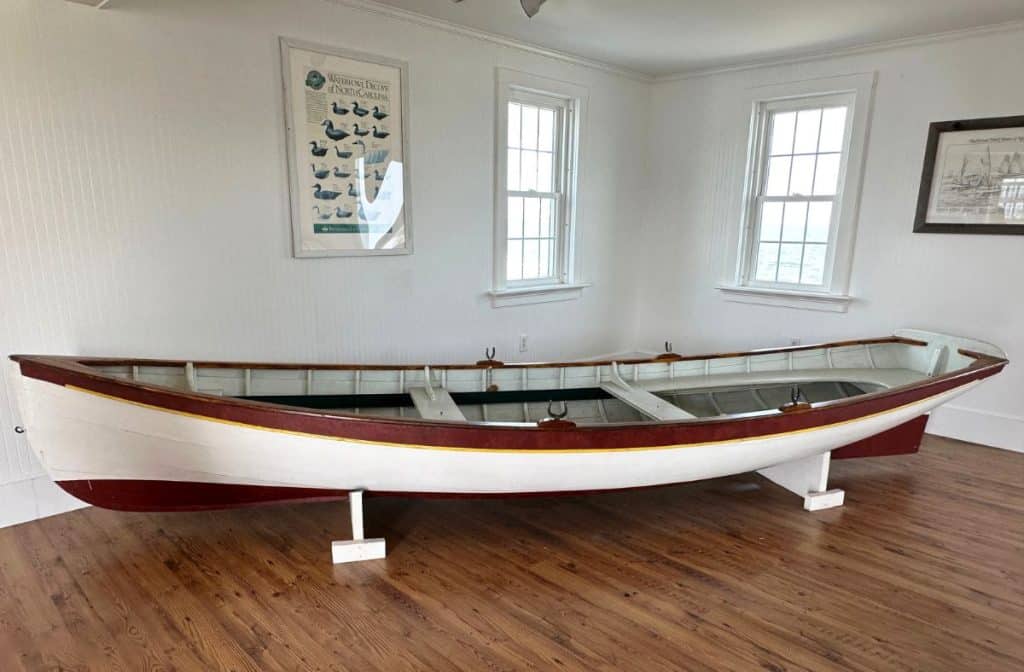Roanoke Island Marshes Lighthouse row boat inside