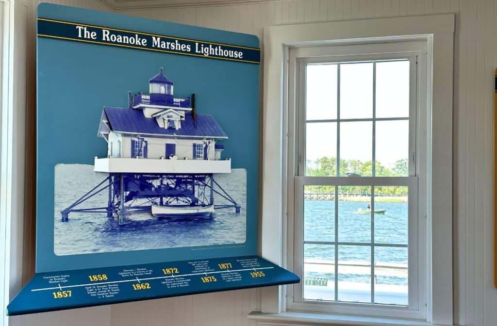 Roanoke Island Marshes Lighthouse Display inside of the original lighthouse