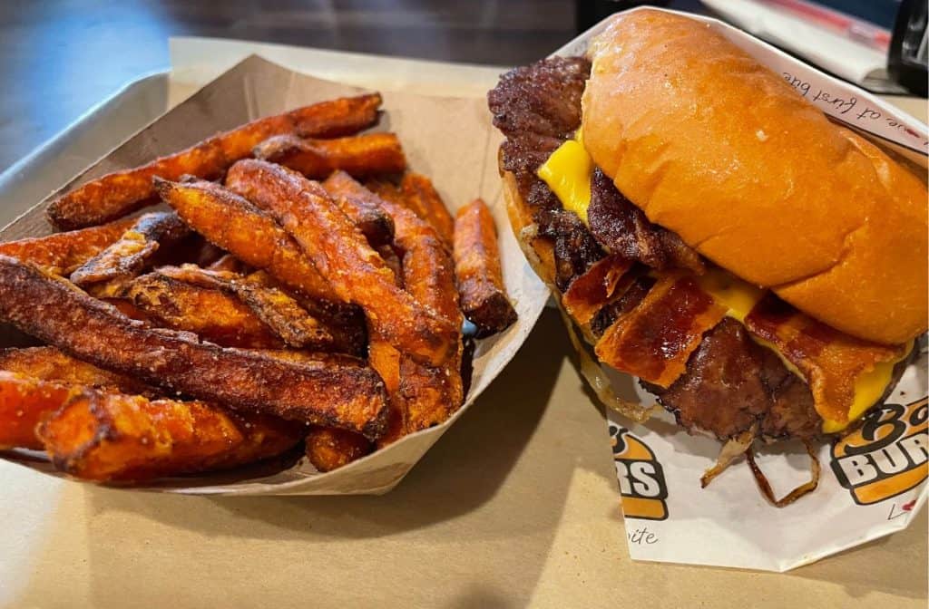 Bae's Burger and Sweet Potato Fries