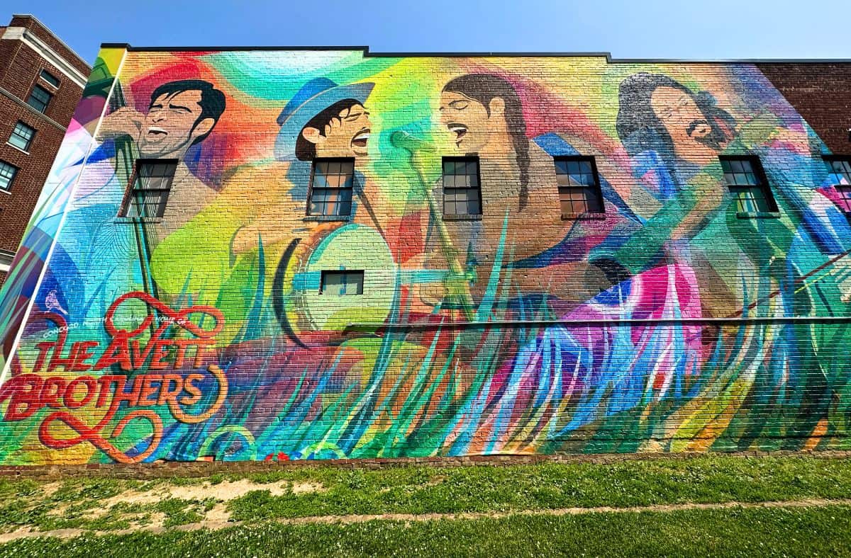 The Avett Brothers Mural in Downtown Concord NC