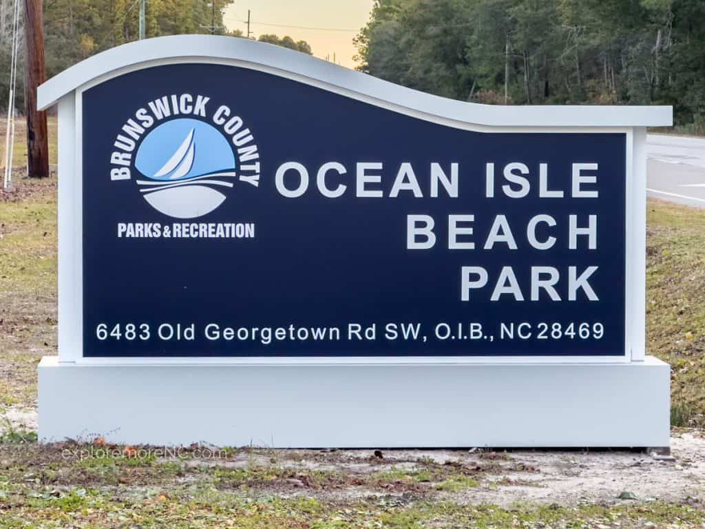 Ocean Isle Beach Park Sign
