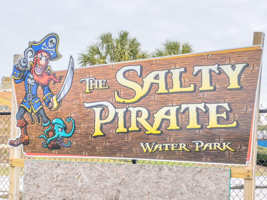 The Salty Pirate Waterpark Sign