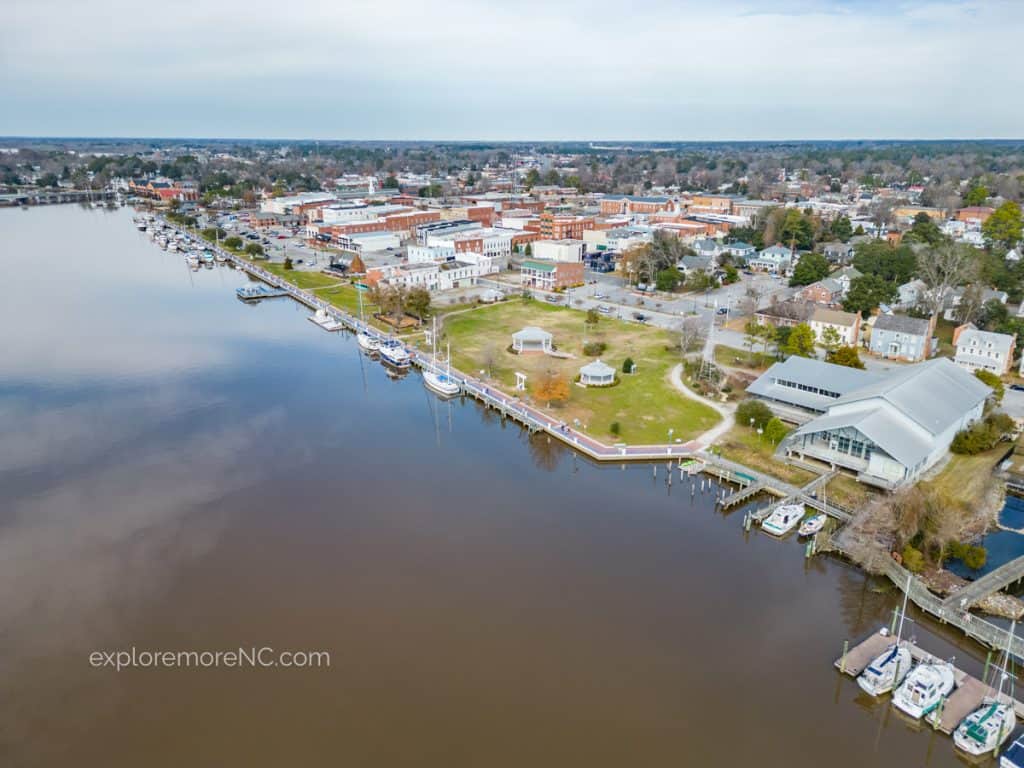 Aerial View of downtown Washington NC