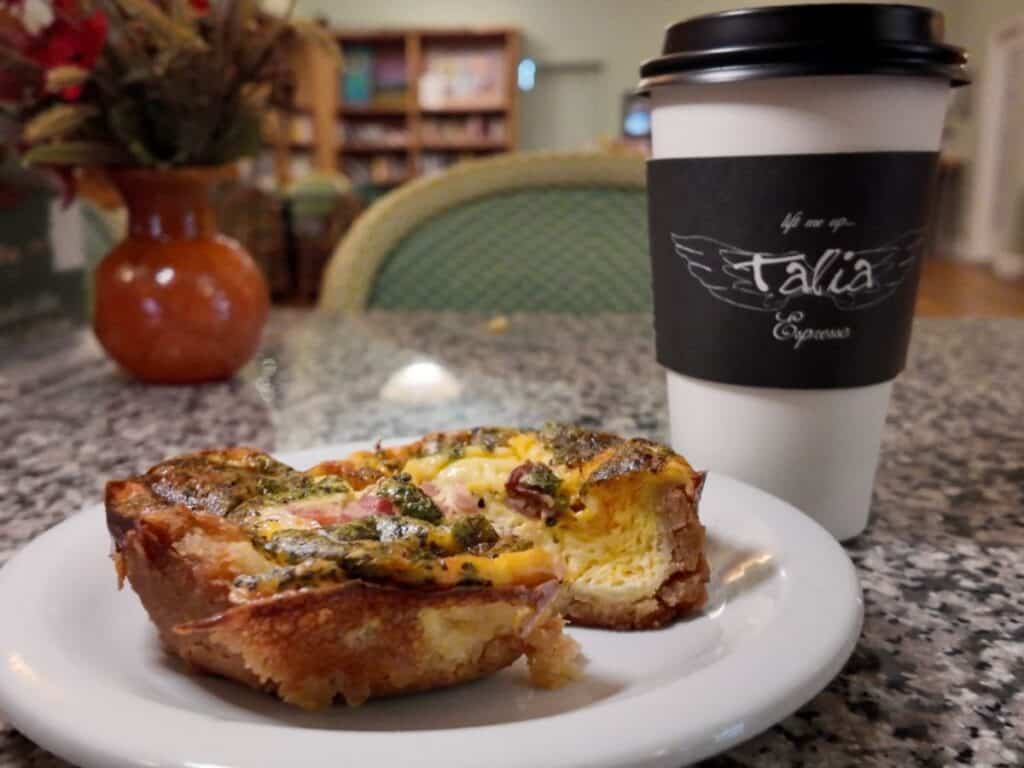 Quiche and Coffee at Talia Espresso in downtown North Wilkesboro NC